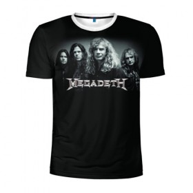 Мужская футболка 3D спортивная с принтом Megadeth в Кировске, 100% полиэстер с улучшенными характеристиками | приталенный силуэт, круглая горловина, широкие плечи, сужается к линии бедра | dave | megadeth | metal | mustaine | rattlehead | rock | thrash | vic | дейв | мастейн | мегадет | метал | рок | треш
