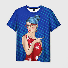 Мужская футболка 3D с принтом Pop Art Girl в Кировске, 100% полиэфир | прямой крой, круглый вырез горловины, длина до линии бедер | retro | арт | винтаж | девушка | искусство | поп | ретро