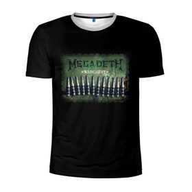 Мужская футболка 3D спортивная с принтом Megadeth в Кировске, 100% полиэстер с улучшенными характеристиками | приталенный силуэт, круглая горловина, широкие плечи, сужается к линии бедра | dave | megadeth | metal | mustaine | rattlehead | rock | thrash | vic | дейв | мастейн | мегадет | метал | рок | треш