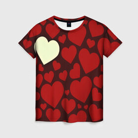 Женская футболка 3D с принтом Одинокое сердце в Кировске, 100% полиэфир ( синтетическое хлопкоподобное полотно) | прямой крой, круглый вырез горловины, длина до линии бедер | 14 февраля | valentines day | день влюбленных | игрушка | любовь | медведь | сердце