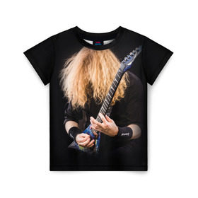 Детская футболка 3D с принтом Dave Mustaine в Кировске, 100% гипоаллергенный полиэфир | прямой крой, круглый вырез горловины, длина до линии бедер, чуть спущенное плечо, ткань немного тянется | Тематика изображения на принте: dave | megadeth | metal | mustaine | rattlehead | rock | thrash | vic | дейв | мастейн | мегадет | метал | рок | треш