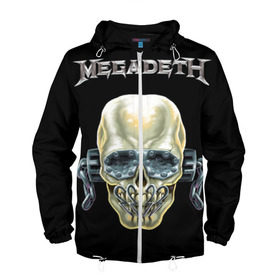 Мужская ветровка 3D с принтом Megadeth в Кировске, 100% полиэстер | подол и капюшон оформлены резинкой с фиксаторами, два кармана без застежек по бокам, один потайной карман на груди | Тематика изображения на принте: dave | megadeth | metal | mustaine | rattlehead | rock | thrash | vic | дейв | мастейн | мегадет | метал | рок | треш