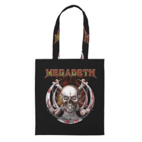 Сумка 3D повседневная с принтом Megadeth в Кировске, 100% полиэстер | Плотность: 200 г/м2; Размер: 34×35 см; Высота лямок: 30 см | 