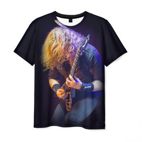 Мужская футболка 3D с принтом Dave Mustaine в Кировске, 100% полиэфир | прямой крой, круглый вырез горловины, длина до линии бедер | dave | megadeth | metal | mustaine | rattlehead | rock | thrash | vic | дейв | мастейн | мегадет | метал | рок | треш