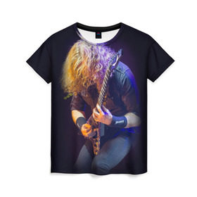 Женская футболка 3D с принтом Dave Mustaine в Кировске, 100% полиэфир ( синтетическое хлопкоподобное полотно) | прямой крой, круглый вырез горловины, длина до линии бедер | dave | megadeth | metal | mustaine | rattlehead | rock | thrash | vic | дейв | мастейн | мегадет | метал | рок | треш