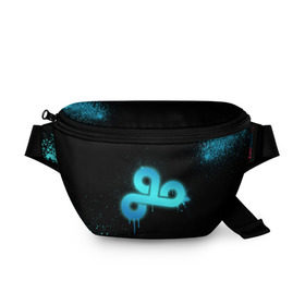 Поясная сумка 3D с принтом cs:go - Cloud 9 (Black collection) в Кировске, 100% полиэстер | плотная ткань, ремень с регулируемой длиной, внутри несколько карманов для мелочей, основное отделение и карман с обратной стороны сумки застегиваются на молнию | Тематика изображения на принте: cloud9 | cs | csgo | го | кс