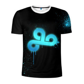Мужская футболка 3D спортивная с принтом cs:go - Cloud 9 (Black collection) в Кировске, 100% полиэстер с улучшенными характеристиками | приталенный силуэт, круглая горловина, широкие плечи, сужается к линии бедра | cloud9 | cs | csgo | го | кс