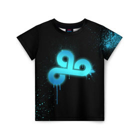Детская футболка 3D с принтом cs:go - Cloud 9 (Black collection) в Кировске, 100% гипоаллергенный полиэфир | прямой крой, круглый вырез горловины, длина до линии бедер, чуть спущенное плечо, ткань немного тянется | cloud9 | cs | csgo | го | кс
