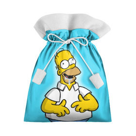 Подарочный 3D мешок с принтом Гомер в Кировске, 100% полиэстер | Размер: 29*39 см | gomer | желтый | мультик | симпсон
