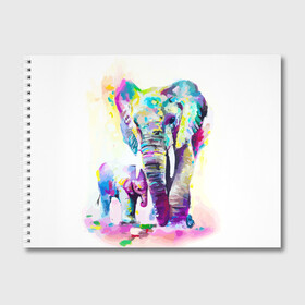 Альбом для рисования с принтом Слоны в Кировске, 100% бумага
 | матовая бумага, плотность 200 мг. | animal | art | bright | child | color | elephants | family | mother | rainbow | spectrum | животные | искусство | мама | радуга | ребенок | семья | слоны | спектр | цвета | яркие