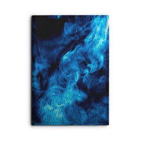 Обложка для автодокументов с принтом Smoke в Кировске, натуральная кожа |  размер 19,9*13 см; внутри 4 больших “конверта” для документов и один маленький отдел — туда идеально встанут права | дым | огонь | пламя | синий