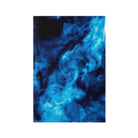 Обложка для паспорта матовая кожа с принтом Smoke в Кировске, натуральная матовая кожа | размер 19,3 х 13,7 см; прозрачные пластиковые крепления | Тематика изображения на принте: дым | огонь | пламя | синий