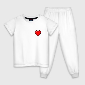 Детская пижама хлопок с принтом Пиксельное сердце в Кировске, 100% хлопок |  брюки и футболка прямого кроя, без карманов, на брюках мягкая резинка на поясе и по низу штанин
 | Тематика изображения на принте: 