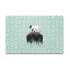Пазл магнитный 126 элементов с принтом Панда-художник в Кировске, полимерный материал с магнитным слоем | 126 деталей, размер изделия —  180*270 мм | animal | art | artist | bear | beast | design | panda | style | арт | дизайн | животное | зверь | кисть | краски | медведь | панда | стиль | художник