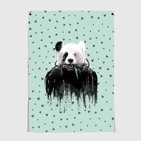 Постер с принтом Панда-художник в Кировске, 100% бумага
 | бумага, плотность 150 мг. Матовая, но за счет высокого коэффициента гладкости имеет небольшой блеск и дает на свету блики, но в отличии от глянцевой бумаги не покрыта лаком | animal | art | artist | bear | beast | design | panda | style | арт | дизайн | животное | зверь | кисть | краски | медведь | панда | стиль | художник
