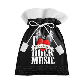 Подарочный 3D мешок с принтом Rock Rules в Кировске, 100% полиэстер | Размер: 29*39 см | rock | гитара | музыка | рок