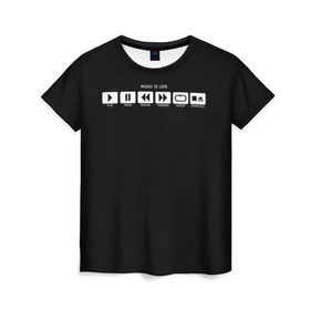 Женская футболка 3D с принтом Music is Life в Кировске, 100% полиэфир ( синтетическое хлопкоподобное полотно) | прямой крой, круглый вырез горловины, длина до линии бедер | rock | гитара | музыка | рок