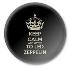 Значок с принтом Led Zeppelin в Кировске,  металл | круглая форма, металлическая застежка в виде булавки | led zeppelin