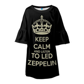 Детское платье 3D с принтом Led Zeppelin в Кировске, 100% полиэстер | прямой силуэт, чуть расширенный к низу. Круглая горловина, на рукавах — воланы | led zeppelin