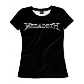 Женская футболка 3D с принтом Deth в Кировске, 100% полиэфир ( синтетическое хлопкоподобное полотно) | прямой крой, круглый вырез горловины, длина до линии бедер | megadeth | мегадес
