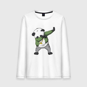 Мужской лонгслив хлопок с принтом Panda dab в Кировске, 100% хлопок |  | dab | dab n dance | panda dab | панда