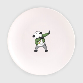 Тарелка с принтом Panda dab в Кировске, фарфор | диаметр - 210 мм
диаметр для нанесения принта - 120 мм | dab | dab n dance | panda dab | панда