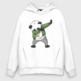 Мужское худи Oversize хлопок с принтом Panda dab в Кировске, френч-терри — 70% хлопок, 30% полиэстер. Мягкий теплый начес внутри —100% хлопок | боковые карманы, эластичные манжеты и нижняя кромка, капюшон на магнитной кнопке | Тематика изображения на принте: dab | dab n dance | panda dab | панда