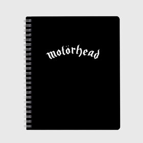 Тетрадь с принтом Motorhead в Кировске, 100% бумага | 48 листов, плотность листов — 60 г/м2, плотность картонной обложки — 250 г/м2. Листы скреплены сбоку удобной пружинной спиралью. Уголки страниц и обложки скругленные. Цвет линий — светло-серый
 | Тематика изображения на принте: motorhead | моторхэд