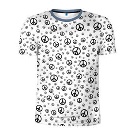 Мужская футболка 3D спортивная с принтом Peace Symbol в Кировске, 100% полиэстер с улучшенными характеристиками | приталенный силуэт, круглая горловина, широкие плечи, сужается к линии бедра | love | peace | symbol | знак | любовь | мир | пацифик | пацифика | сигнал | символ | хиппи