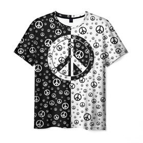 Мужская футболка 3D с принтом Peace Symbol в Кировске, 100% полиэфир | прямой крой, круглый вырез горловины, длина до линии бедер | love | peace | symbol | знак | любовь | мир | пацифик | пацифика | сигнал | символ | хиппи
