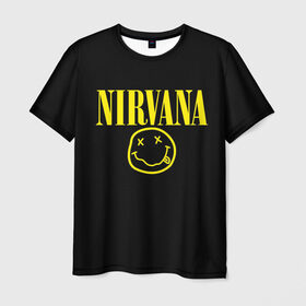 Мужская футболка 3D с принтом Nirvana в Кировске, 100% полиэфир | прямой крой, круглый вырез горловины, длина до линии бедер | curt | nirvana | кобейн | курт | нирвана