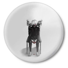 Значок с принтом Tokyo Ghoul в Кировске,  металл | круглая форма, металлическая застежка в виде булавки | anime | ghoul | tokyo | tokyo ghoul | гуль