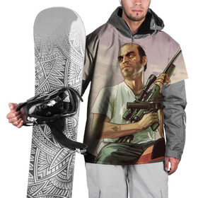 Накидка на куртку 3D с принтом GTA 5 в Кировске, 100% полиэстер |  | Тематика изображения на принте: gta 5 | автоматы | игры | мужчины | трое 3