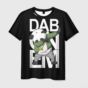 Мужская футболка 3D с принтом Panda dab в Кировске, 100% полиэфир | прямой крой, круглый вырез горловины, длина до линии бедер | Тематика изображения на принте: dab | dab n dance | dab on em | panda dab | дэб