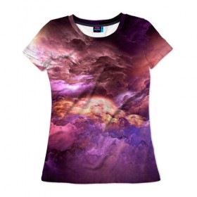 Женская футболка 3D с принтом Игра красок в Кировске, 100% полиэфир ( синтетическое хлопкоподобное полотно) | прямой крой, круглый вырез горловины, длина до линии бедер | 