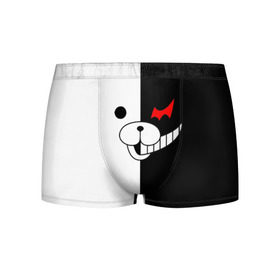 Мужские трусы 3D с принтом Monokuma в Кировске, 50% хлопок, 50% полиэстер | классическая посадка, на поясе мягкая тканевая резинка | Тематика изображения на принте: danganronpa | monokuma | данганронпа