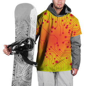 Накидка на куртку 3D с принтом Нано Технологии в Кировске, 100% полиэстер |  | Тематика изображения на принте: желтый | кибер | микросхема | оранжевый
