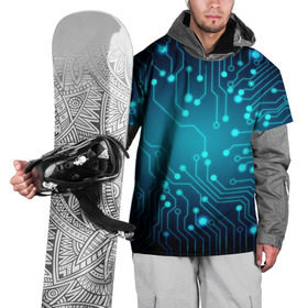 Накидка на куртку 3D с принтом SkyNet в Кировске, 100% полиэстер |  | Тематика изображения на принте: бирюзовый | кибер | микросхема | яркий