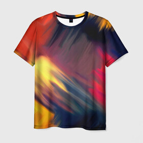 Мужская футболка 3D с принтом Краски в Кировске, 100% полиэфир | прямой крой, круглый вырез горловины, длина до линии бедер | абстракция | потертость | размытые | текстуры | цветные | яркие