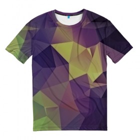 Мужская футболка 3D с принтом Грани абстракции в Кировске, 100% полиэфир | прямой крой, круглый вырез горловины, длина до линии бедер | абстракция | бумага | геометрия | грани | изгиб | линии | оптические | полигоны | полосы | постель | розовый | сочетания | текстура | треугольники