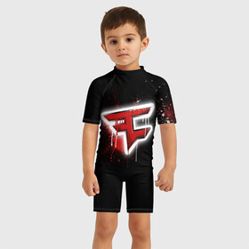 Детский купальный костюм 3D с принтом cs:go - Faze clan (Black collection) в Кировске, Полиэстер 85%, Спандекс 15% | застежка на молнии на спине | black | clan | csgo | faze | ксго | фейз