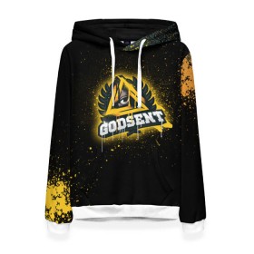 Женская толстовка 3D с принтом cs:go - Godsent (Black collection) в Кировске, 100% полиэстер  | двухслойный капюшон со шнурком для регулировки, мягкие манжеты на рукавах и по низу толстовки, спереди карман-кенгуру с мягким внутренним слоем. | Тематика изображения на принте: black | csgo | godsent | годсент | ксго