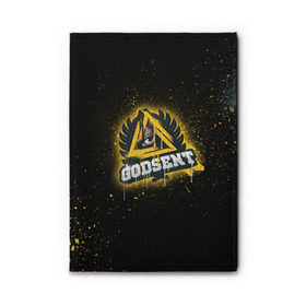 Обложка для автодокументов с принтом cs:go - Godsent (Black collection) в Кировске, натуральная кожа |  размер 19,9*13 см; внутри 4 больших “конверта” для документов и один маленький отдел — туда идеально встанут права | Тематика изображения на принте: black | csgo | godsent | годсент | ксго