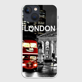 Чехол для iPhone 13 mini с принтом Улицы Лондона в Кировске,  |  | bus | city | england | evening | lights | london | night | street | two storey | united kingdom | автобус | англия | великобритания | вечер | город | двухэтажный | лондон | ночь | огни | улица