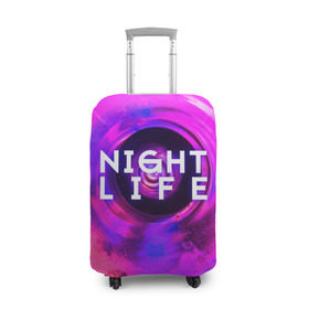 Чехол для чемодана 3D с принтом Night life в Кировске, 86% полиэфир, 14% спандекс | двустороннее нанесение принта, прорези для ручек и колес | color | life | night | party | вечеринка | дискотека | жизнь | ночная | ночь | туса