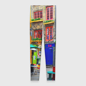 Леггинсы 3D с принтом Улицы Лондона в Кировске, 80% полиэстер, 20% эластан | Эластичный пояс, зауженные к низу, низкая посадка | bright | city | color | courtyard | england | london | paint | street | united kingdom | англия | великобритания | город | дворик | краски | лондон | улица | цвет | яркие