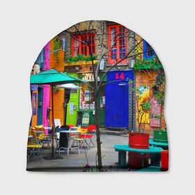 Шапка 3D с принтом Улицы Лондона в Кировске, 100% полиэстер | универсальный размер, печать по всей поверхности изделия | bright | city | color | courtyard | england | london | paint | street | united kingdom | англия | великобритания | город | дворик | краски | лондон | улица | цвет | яркие