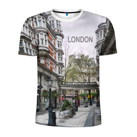 Мужская футболка 3D спортивная с принтом Улицы Лондона в Кировске, 100% полиэстер с улучшенными характеристиками | приталенный силуэт, круглая горловина, широкие плечи, сужается к линии бедра | boulevard | city | england | london | street | united kingdom | англия | бульвар | великобритания | город | лондон | улица