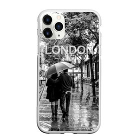 Чехол для iPhone 11 Pro матовый с принтом Улицы Лондона в Кировске, Силикон |  | англия | бульвар | великобритания | влюбленные | дождь | зонтик | лондон | улица