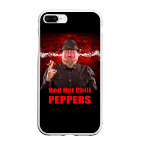 Чехол для iPhone 7Plus/8 Plus матовый с принтом Red Hot Chili Peppers в Кировске, Силикон | Область печати: задняя сторона чехла, без боковых панелей | Тематика изображения на принте: звезда | красный | кумир | музыка | перец | рок | рок группа | хит
